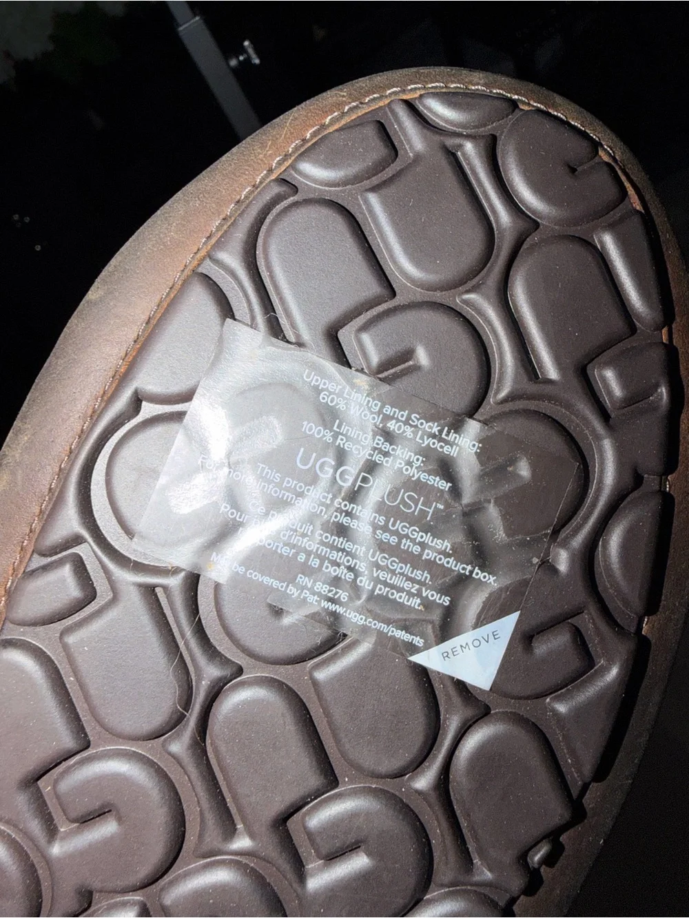 NEW UGG Men's Dark Brown Leather Shearling-Lined Slip-Ons